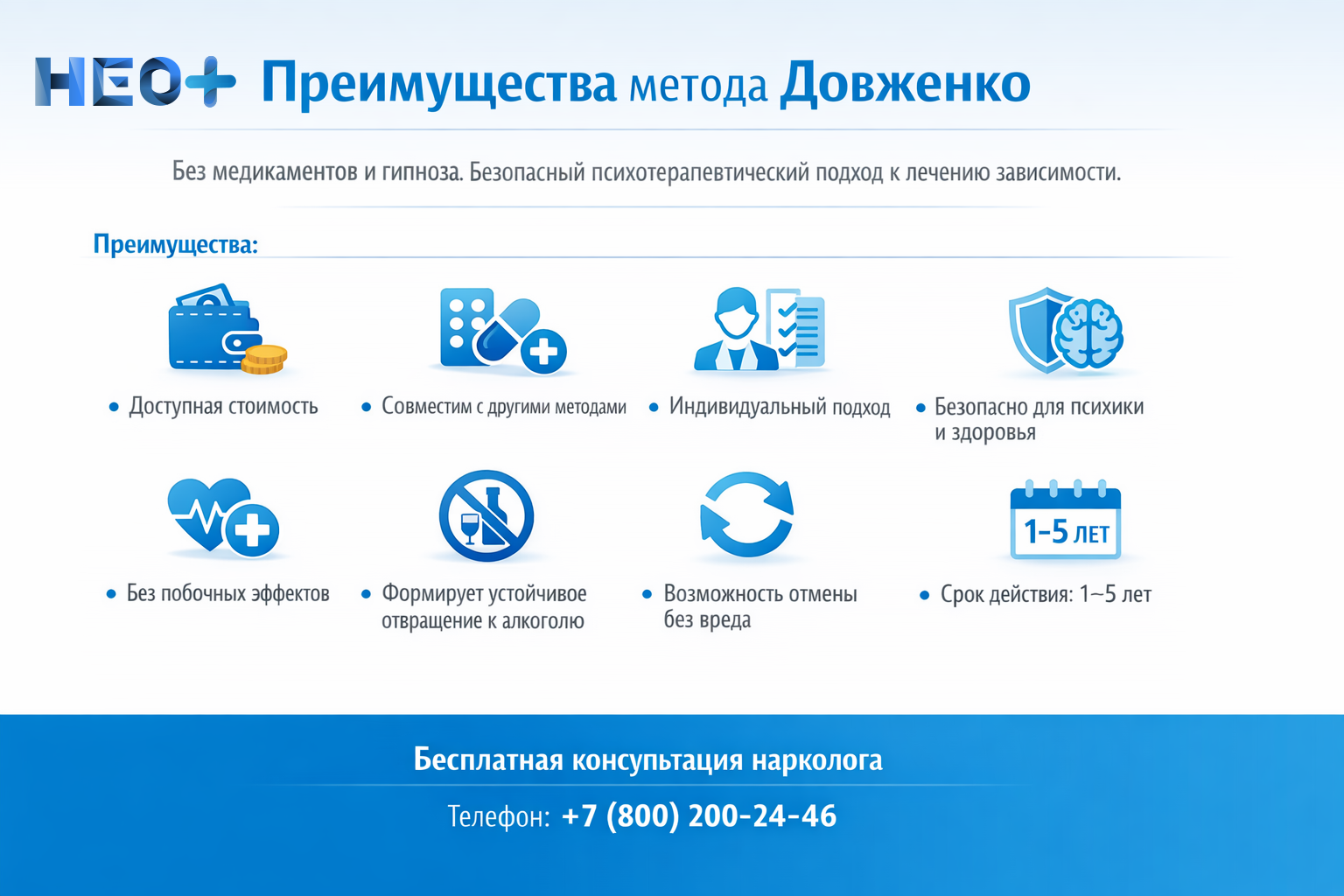 Преимущества метода Довженко инфографика